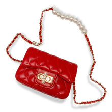 Load image into Gallery viewer, Pearl Closure Quilted Purse - Red
