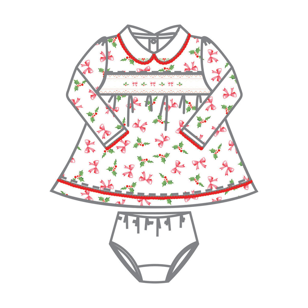 Chloe's Classics Red Smocked Printed Dress