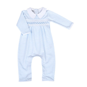 Lilly and Logan Blue Smocked Playsuit