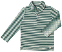 Load image into Gallery viewer, Green/ White Stripe Midway Polo
