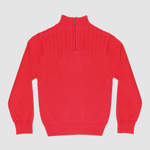 Aspen 1/4 Zip Sweater- Red