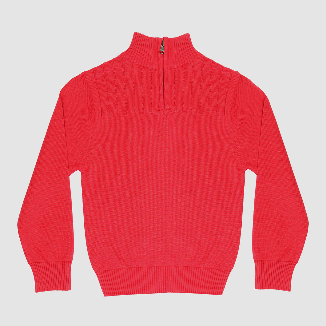 Aspen 1/4 Zip Sweater- Red