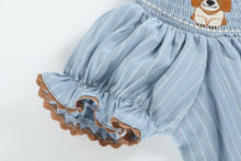 Load image into Gallery viewer, Puppy Smocked Bishop Dress- Light Blue
