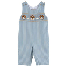 Load image into Gallery viewer, Puppy Smocked Overalls- Light Blue
