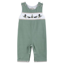 Load image into Gallery viewer, Mallard Smocked Overalls- Sage
