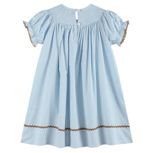 Load image into Gallery viewer, Pumpkin Smocked Bishop Dress- Blue
