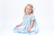 Load image into Gallery viewer, Pumpkin Smocked Bishop Dress- Blue
