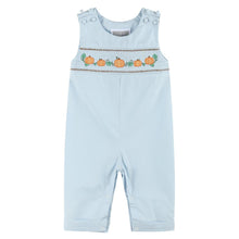 Load image into Gallery viewer, Pumpkin Smocked Overalls- Blue
