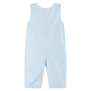 Pumpkin Smocked Overalls- Blue