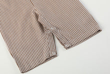 Load image into Gallery viewer, Pumpkin &amp; Corn Tractor Smocked Overalls- Brown Gingham
