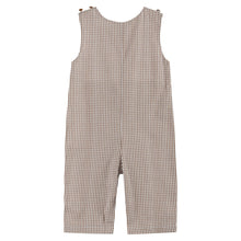 Load image into Gallery viewer, Pumpkin &amp; Corn Tractor Smocked Overalls- Brown Gingham
