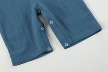 Load image into Gallery viewer, Turkey Smocked Overalls- Cobalt Blue
