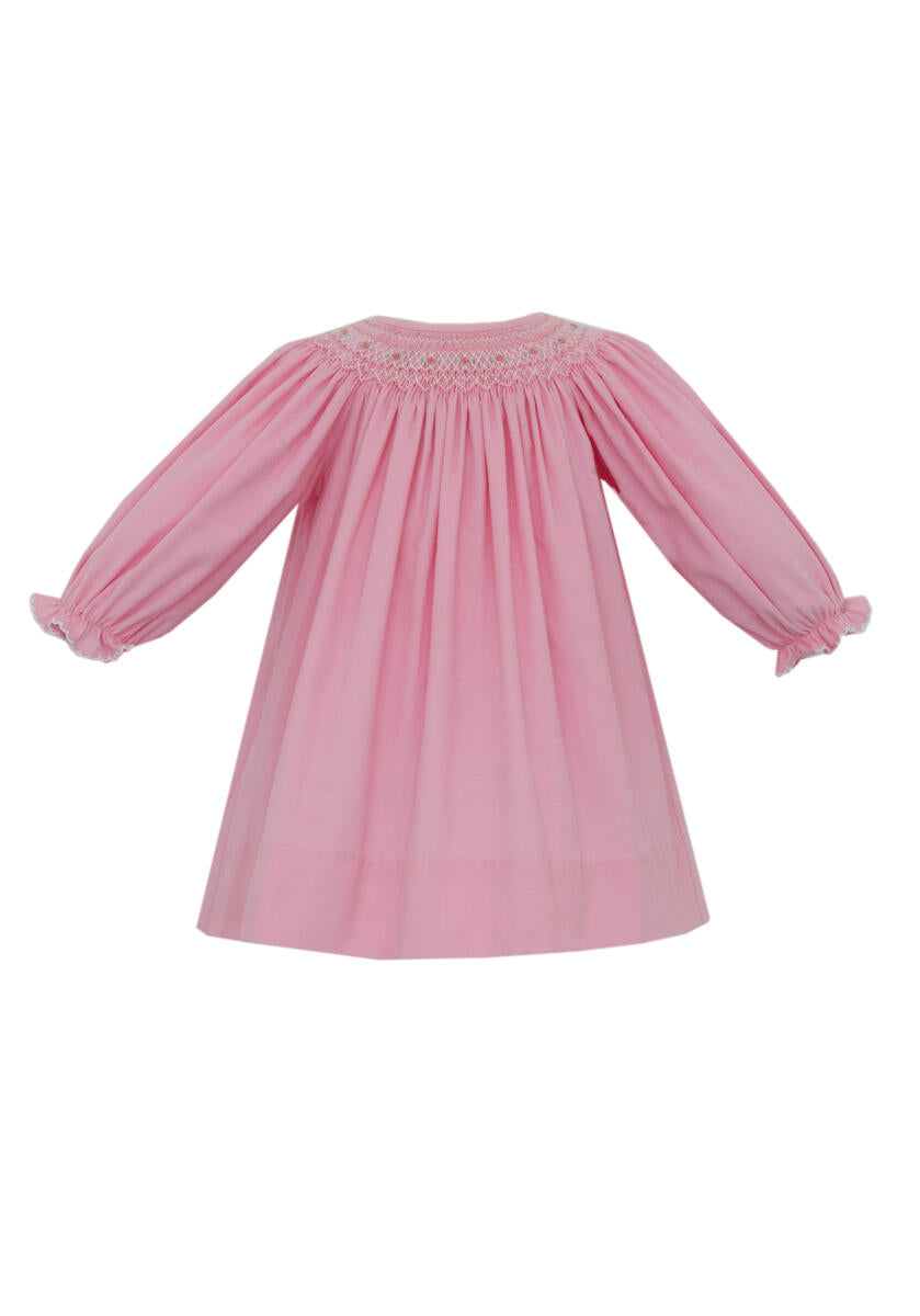 Carol Smocked Bishop Dress- Pink Corduroy