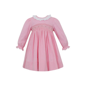 Carol Smocked Dress- Pink Corduroy