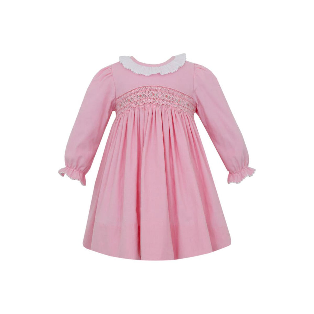 Carol Smocked Dress- Pink Corduroy