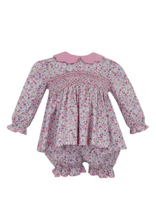 Florence Smocked Bloomer Set- Pink Floral