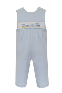 Train Smocked Jon Jon- Light Blue Knit