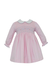 Emma Smocked Dress- Pink Knit