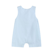 Load image into Gallery viewer, Blue Birthday Smocked Shortalls
