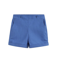 Load image into Gallery viewer, White Collared Top and Blue Button Shorts
