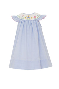 Peter Rabbit Angel Wing Bishop Dress- Blue Gingham