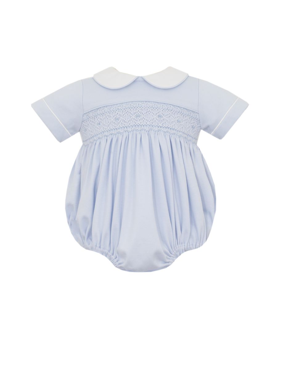 Thomas Smocked Bubble SS- Blue