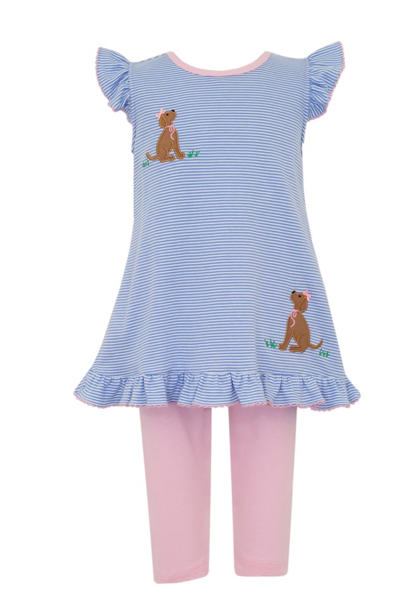 Labs SS Tunic w/ Leggings Set- Periwinkle Stripe