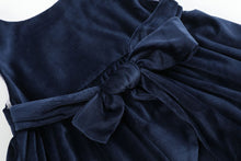 Load image into Gallery viewer, Velour Santa Christmas Jumper- Navy Blue
