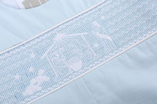 Load image into Gallery viewer, Nativity Smocked Overalls- Light Blue
