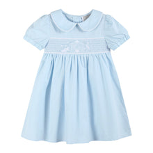 Load image into Gallery viewer, Nativity Smocked Dress- Light Blue
