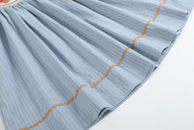 Load image into Gallery viewer, Pinstripe Turkey Smocked Bishop Dress- Light Blue
