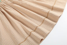 Load image into Gallery viewer, Pinstripe Pumpkin Smocked Bishop Dress- Light Brown
