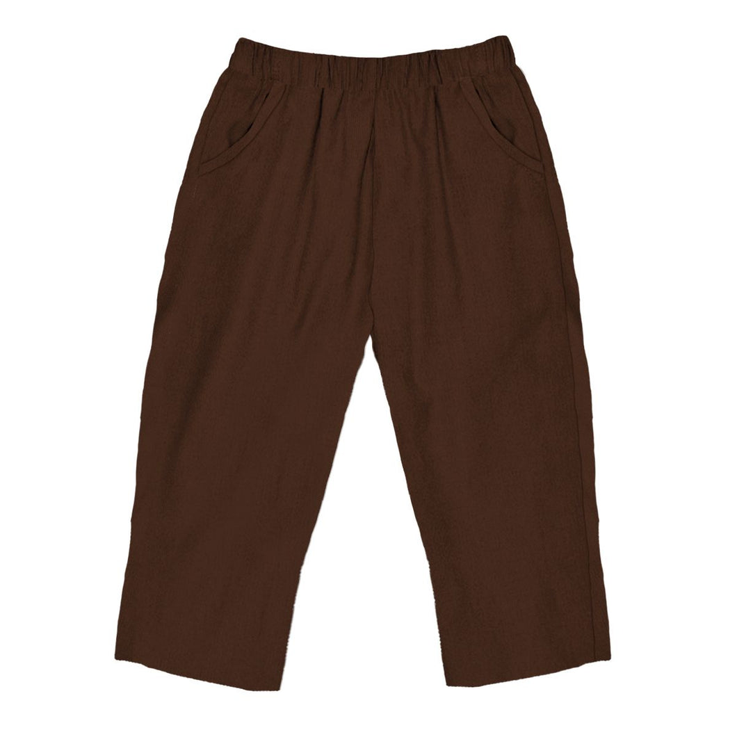 Brown Corduroy Pull on Pant w/ Pockets