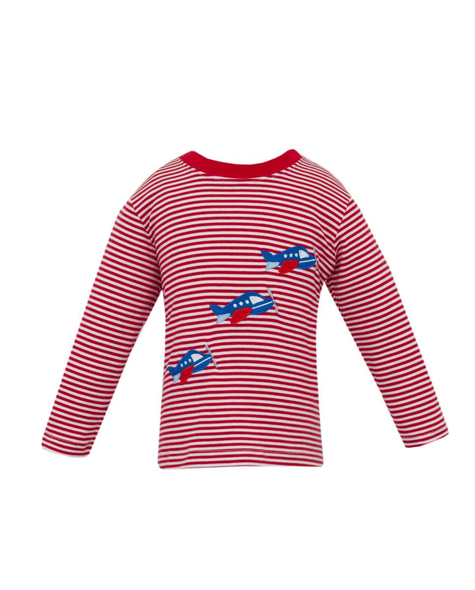 Airplanes LS Knit T-Shirt- Red Stripe