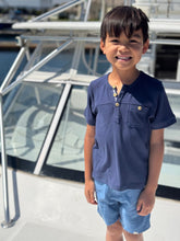 Load image into Gallery viewer, Navy Boardwalk Henley
