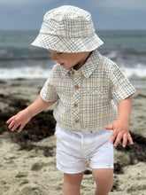 Load image into Gallery viewer, Chambray/ Cream Plaid Bucket Hat
