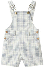 Load image into Gallery viewer, Chambray/ Cream Plaid Galleon Overalls
