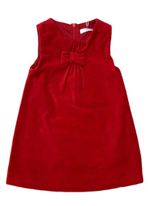 Amelia Jumper Dress in Red Velvet