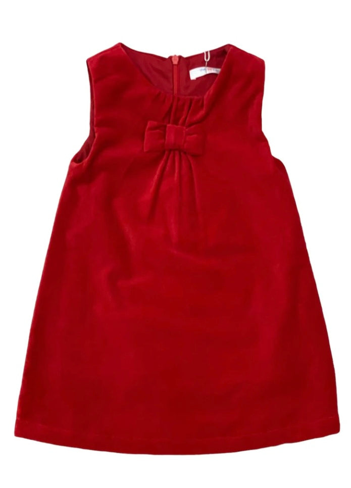 Amelia Jumper Dress in Red Velvet