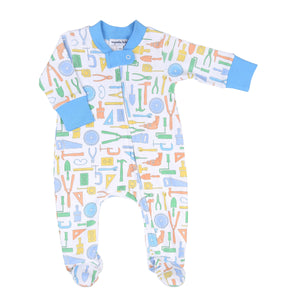 All My Tools Print Zipper Footie