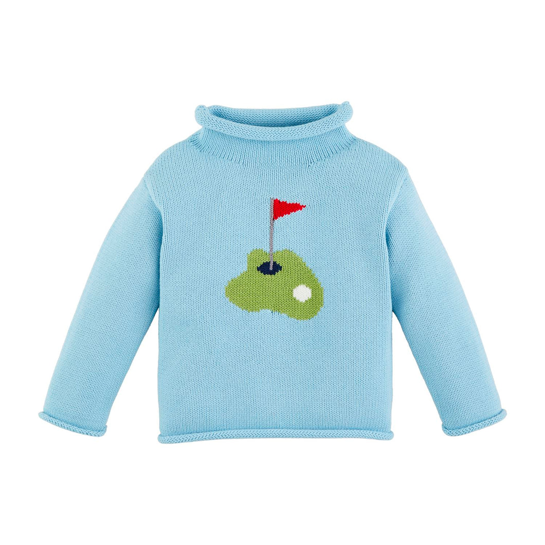 Golf Rollneck Sweater- Light Blue