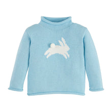 Load image into Gallery viewer, Bunny Rollneck Sweater- Blue
