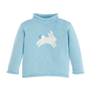 Bunny Rollneck Sweater- Blue