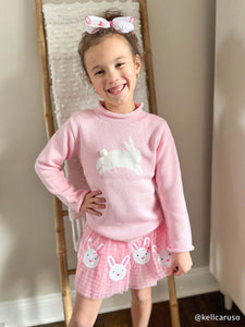 Bunny Rollneck Sweater- Pink