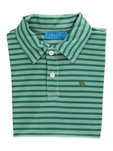 Harry Performance Polo LS- Evergreen Stripe