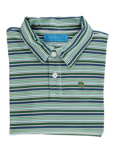 Harry Performance Polo LS- Forest Stripe
