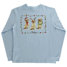 Load image into Gallery viewer, Logo Tee LS- Christmas Labs on Lt Blue
