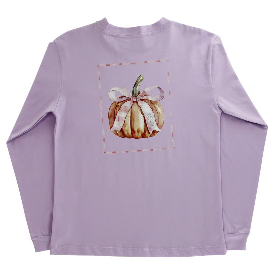 Logo Tee LS- Pumpkin on Lavender