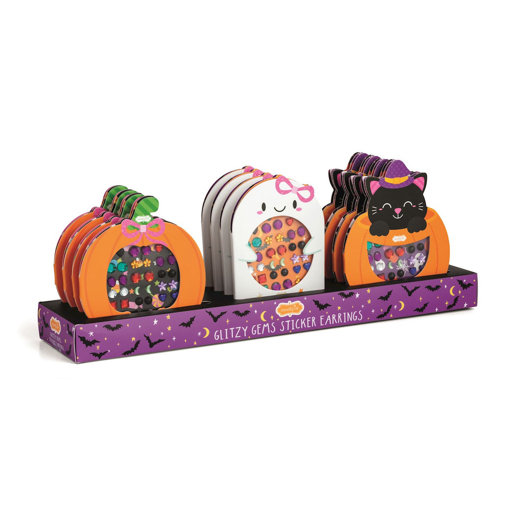 Halloween Glitzy Gems Stick-On Earrings