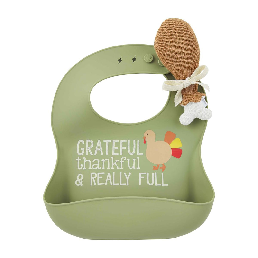 Thanksgiving Bib & Rattle Set- Grateful and Thankful